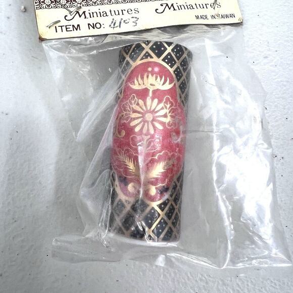 Vintage Ceramic Asian Style Umbrella Holder Stand Dollhouse Miniature 1:12 - Picture 4 of 4